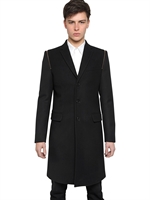 GIVENCHY - MANTEL AUS WOLLGEWEBE & TWILL MIT ZIP AN SCHULTERN - SCHWARZ