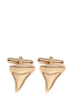 GIVENCHY - BRASS SHARK TEETH CUFFLINKS - GOLD