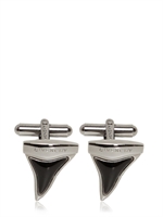 GIVENCHY - BRASS SHARK TEETH CUFFLINKS - GUN METAL