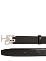 GIVENCHY - 3.5CM HDG BRUSHED LEATHER BELT - BLACK