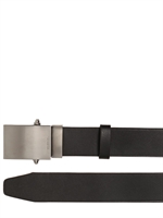 GIVENCHY - 3.5CM BRUSHED LEATHER CHUNKY BUCKLE BELT - BLACK
