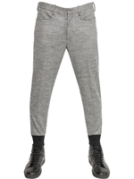NEIL BARRETT - PANTALONI IN JERSEY DI LANA - NERO/BIANCO
