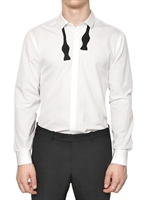 NEIL BARRETT - CAMICIA IN POPELINE DI COTONE CON PAPILLON - BIANCO