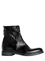 SARTORI GOLD - WRINKLED LEATHER ZIPPED BOOTS - BLACK