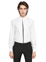 ICEBERG - CONTRASTING EDGE COTTON POPLIN SHIRT - GREY