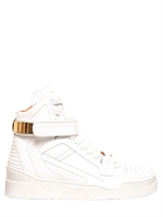 GIVENCHY - MATTE LEATHER HIGH TOP SNEAKERS - WHITE