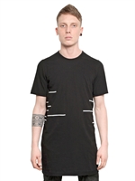 RICK OWENS - STRIPED COTTON JERSEY T-SHIRT - BLACK