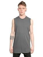 RICK OWENS - SLEEVELESS COTTON JERSEY T-SHIRT - PETROL
