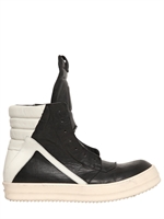 RICK OWENS - TWO TONE GEOBASKET - BLACK/WHITE