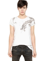BALMAIN - DRAGON PRINT COTTON JERSEY T-SHIRT - WHITE