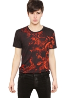 BALMAIN - DRAGON PRINT COTTON JERSEY T-SHIRT - BLACK
