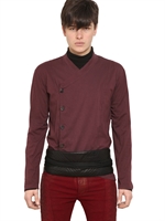 BALMAIN - ASYMMETRICAL COTTON JERSEY SHIRT - BORDEAUX