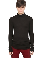 BALMAIN - RIBBED JERSEY TURTLENECK - BLACK