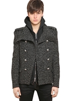 BALMAIN - CABAN AUS WOLLTWEED - GRAU