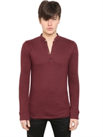 BALMAIN - LONG SLEEVED JERSEY SERAFINO T-SHIRT - BORDEAUX