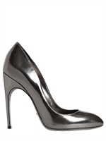 SERGIO ROSSI - 105MM METALLIC CALFSKIN PUMPS - PEWTER