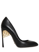SERGIO ROSSI - 105MM CALFSKIN METAL CAGE PUMPS - BLACK