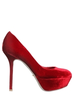 SERGIO ROSSI - 120MM VELVET PUMPS - RED