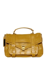 PROENZA SCHOULER - PS1 MEDIUM LUX LEATHER SATCHEL BAG - CURRY