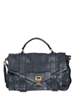 PROENZA SCHOULER - PS1 MEDIUM LUX LEATHER SATCHEL BAG - MIDNIGHT