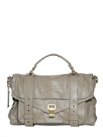 PROENZA SCHOULER - PS1 MEDIUM LUX LEATHER SATCHEL BAG - SMOKE