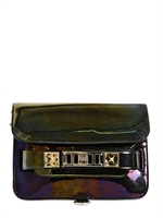 PROENZA SCHOULER - PS11 MINI CLASSIC OIL SLICK LEA BAG - BLACK