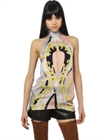 EMILIO PUCCI - TOP IN SETA CHARMEUSE - MULTICOLORE