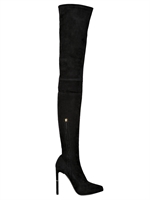 EMILIO PUCCI - 130MM THIGH HIGH STRETCH SUEDE BOOTS - BLACK