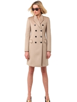 BURBERRY PRORSUM - DOUBLE BREASTED CASHMERE CLOTH COAT - BEIGE