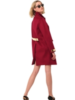 BURBERRY PRORSUM - CASHMERE CLOTH WITH METAL CABAN COAT - RED