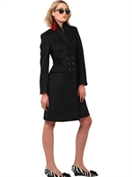 BURBERRY PRORSUM - DOUBLE BREASTED WOOL CLOTH COAT - BLACK