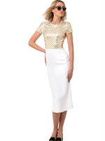 BURBERRY PRORSUM - STUDDED VISCOSE SABLÈ DRESS - WHITE