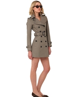 BURBERRY PRORSUM - COTTON GABARDINE TRENCH COAT - MILITARY