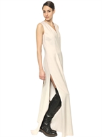 MAISON MARTIN MARGIELA - LANGES STRETCH-WOLLKLEID MIT KORBBINDUNG - ELFENBEIN