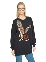 STELLA MCCARTNEY - LANGER STRICKSWEATER AUS WOLLE MIT ADLER - MIDNIGHT