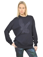 STELLA MCCARTNEY - GESTEPPTER WOLL/BAUMWOLLSWEATER MIT ADLER - MIDNIGHT