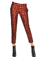 STELLA MCCARTNEY - JACQUARD-WOLLHOSE MIT FEDERN & BLUMEN - BORDEAUX