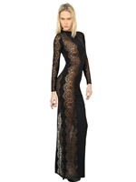 STELLA MCCARTNEY - LANGES KLEID AUS BAUMWOLLSPITZE & VISKOSECADY - SCHWARZ