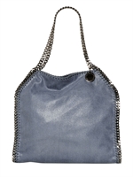 STELLA MCCARTNEY - MEDIUM FALABELLA SHAGGY FAUX DEER BAG - FEATHER BLUE