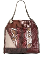 STELLA MCCARTNEY - MEDIUM FALABELLA WINTER PATCHWORK FABRIC - PLUM