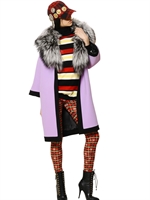 FAUSTO PUGLISI - WOOL CREPE CABAN COAT - LILAC
