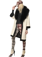 FAUSTO PUGLISI - WOOL CREPE CABAN COAT - IVORY