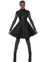 GARETH PUGH - NAPPA LEATHER AND WOOL FELT COAT - BLACK
