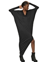 GARETH PUGH - LANGES KLEID AUS WOLLE, KASCHMIR & MICROMODALFASER - SCHWARZ