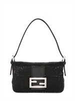 FENDI - BORSA MINI BAGUETTE CON SWAROVSKI SU PELLE - NERO