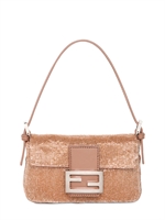 FENDI - BORSA MINI BAGUETTE CON SWAROVSKI SU PELLE - NUDO