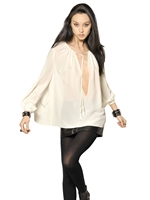 SAINT LAURENT - SILK CREPE DE CHINE SHIRT - WHITE