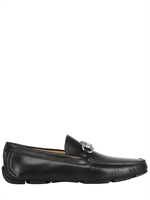 SALVATORE FERRAGAMO - PARIGI LEATHER LOGO HORSEBIT LOAFERS - BLACK