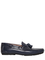 SALVATORE FERRAGAMO - SIMONE TASSELLED LEATHER LOAFERS - BLUE