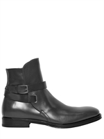 SALVATORE FERRAGAMO - 2.5CM SAVERIO BRUSHED LEATHER BOOTS - BLACK